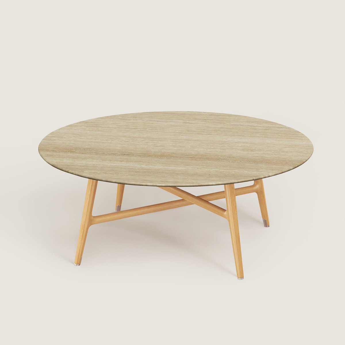 Beige Les Necessaires D'Hermès Satellite Coffee Table, Medium Model