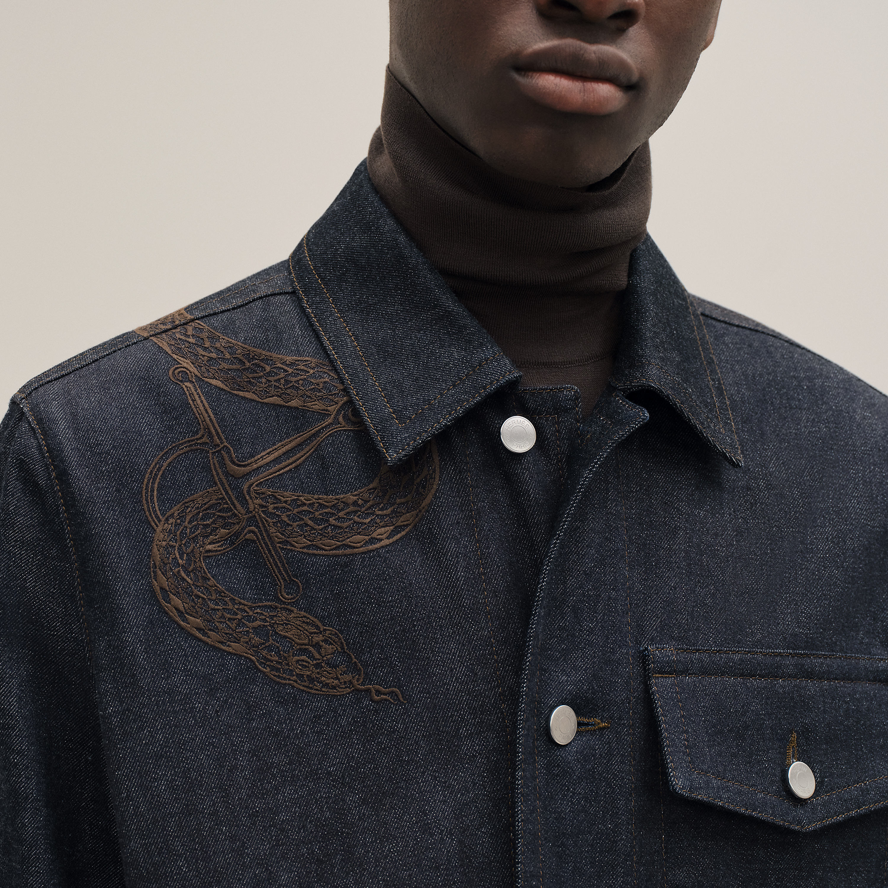 Straight cut denim jacket