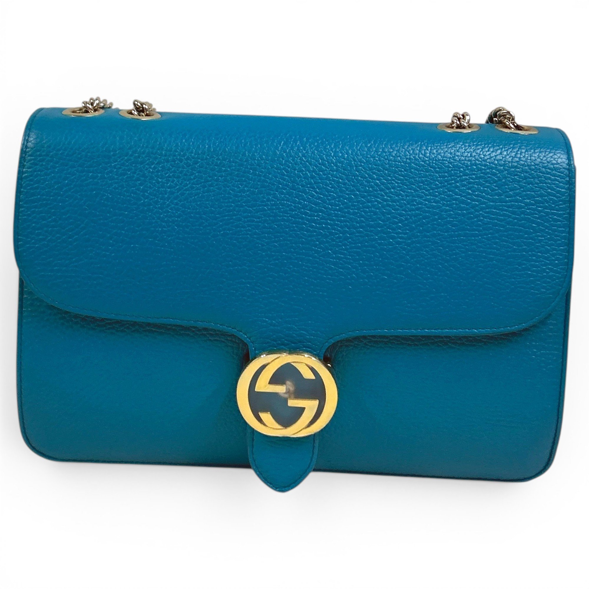 Interlocking leather handbag