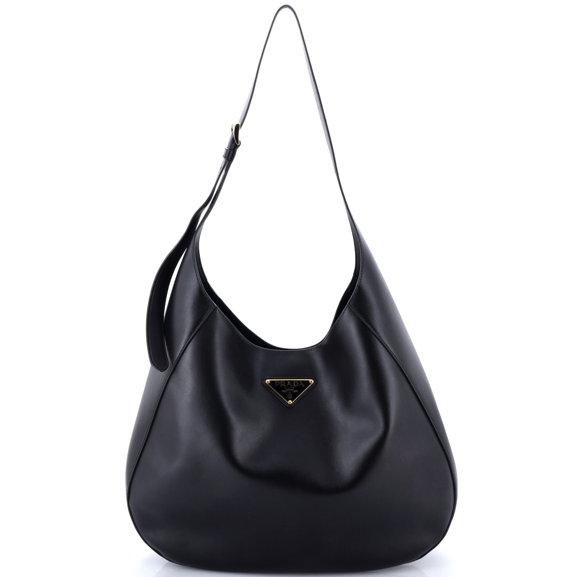 Triangle Logo Curved Hobo City Calf Large