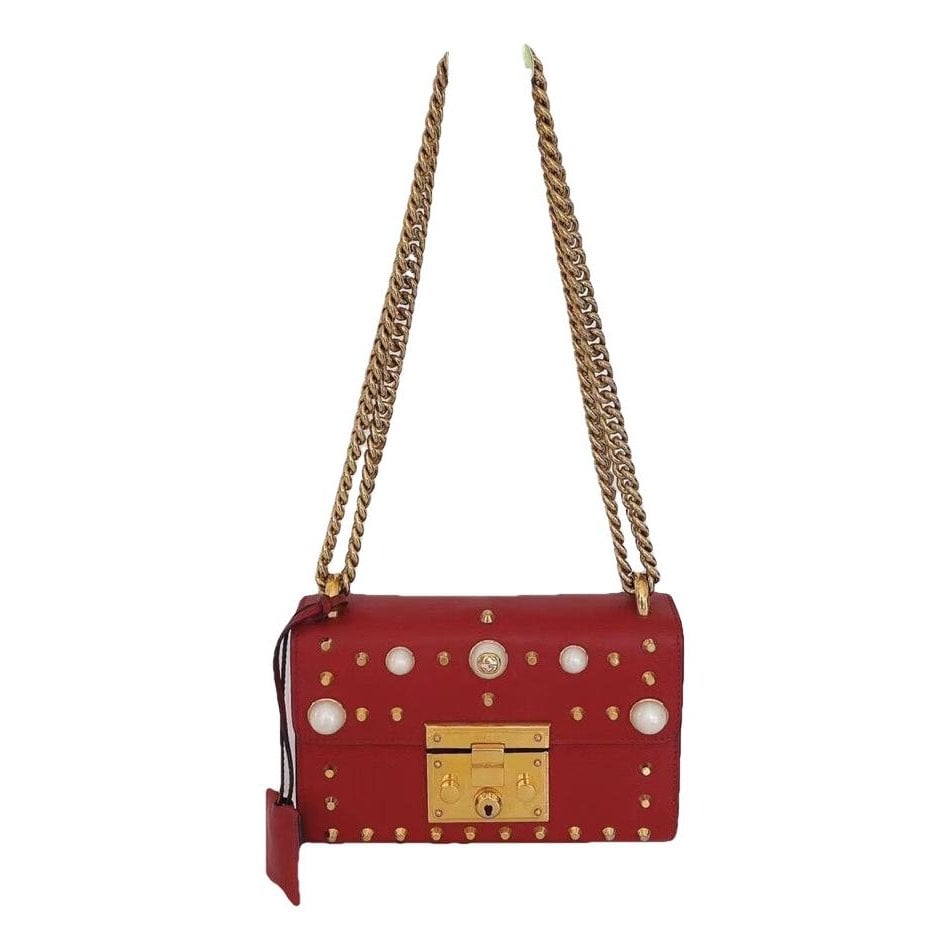 Padlock leather handbag