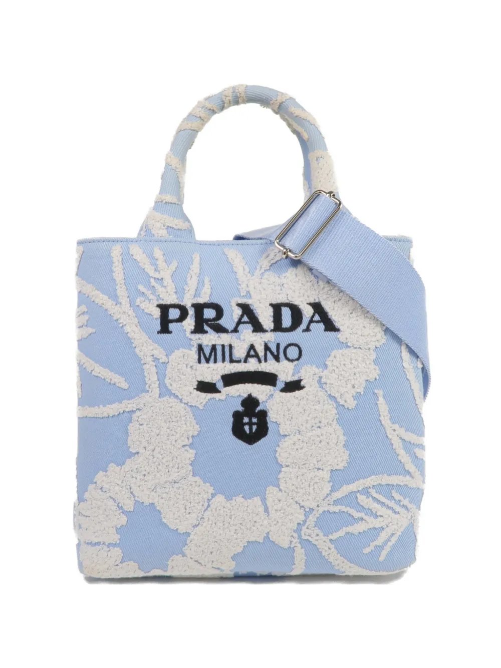 floral-print logo-embroidered tote bag