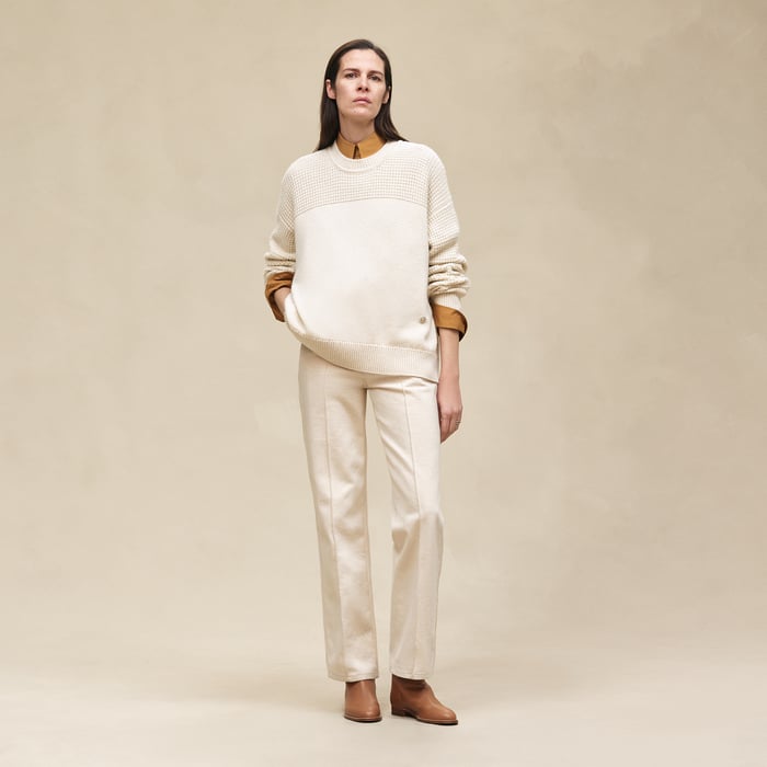 Blanc Naturel Cashmere Long-sleeve Sweater