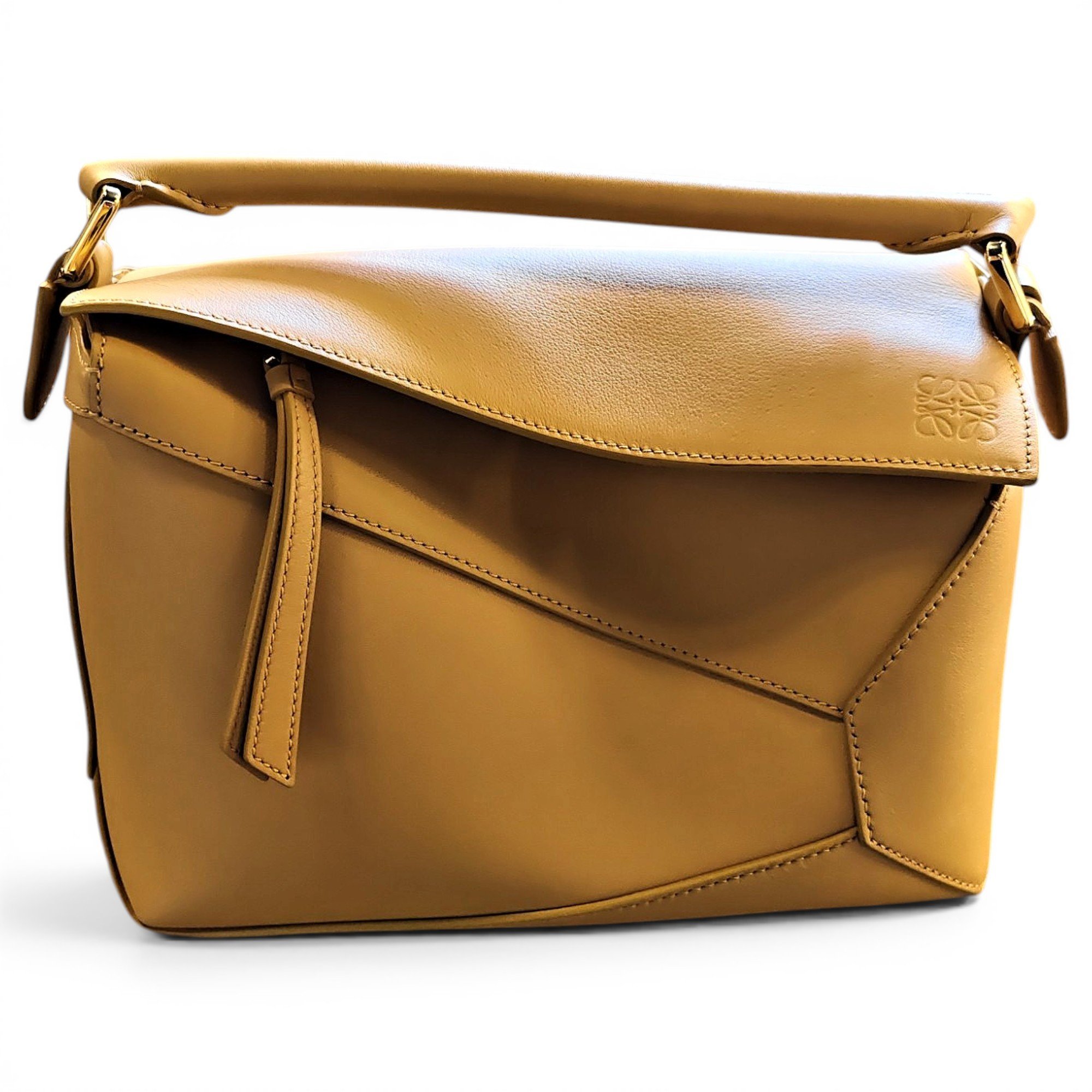 Puzzle leather handbag