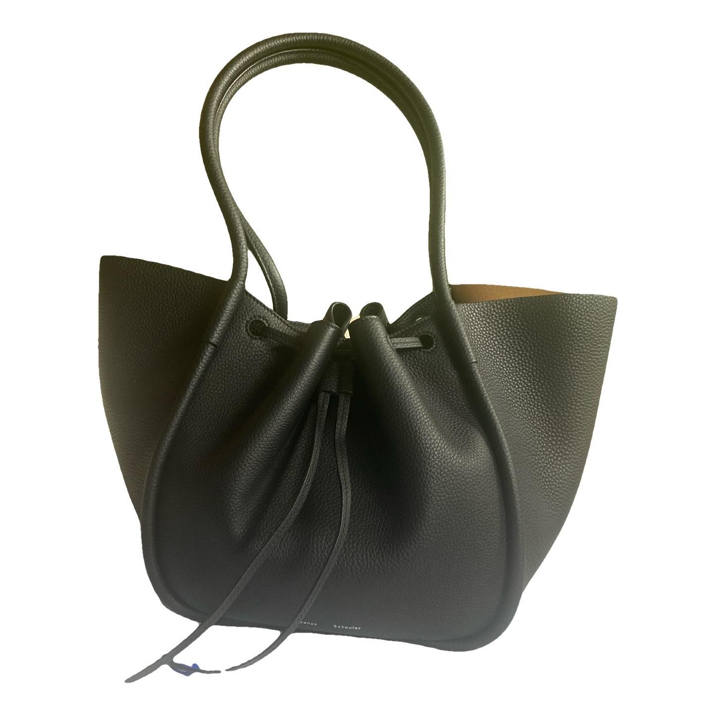Ruched leather handbag