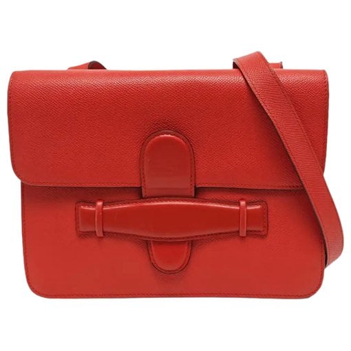 Symmetrical leather crossbody bag