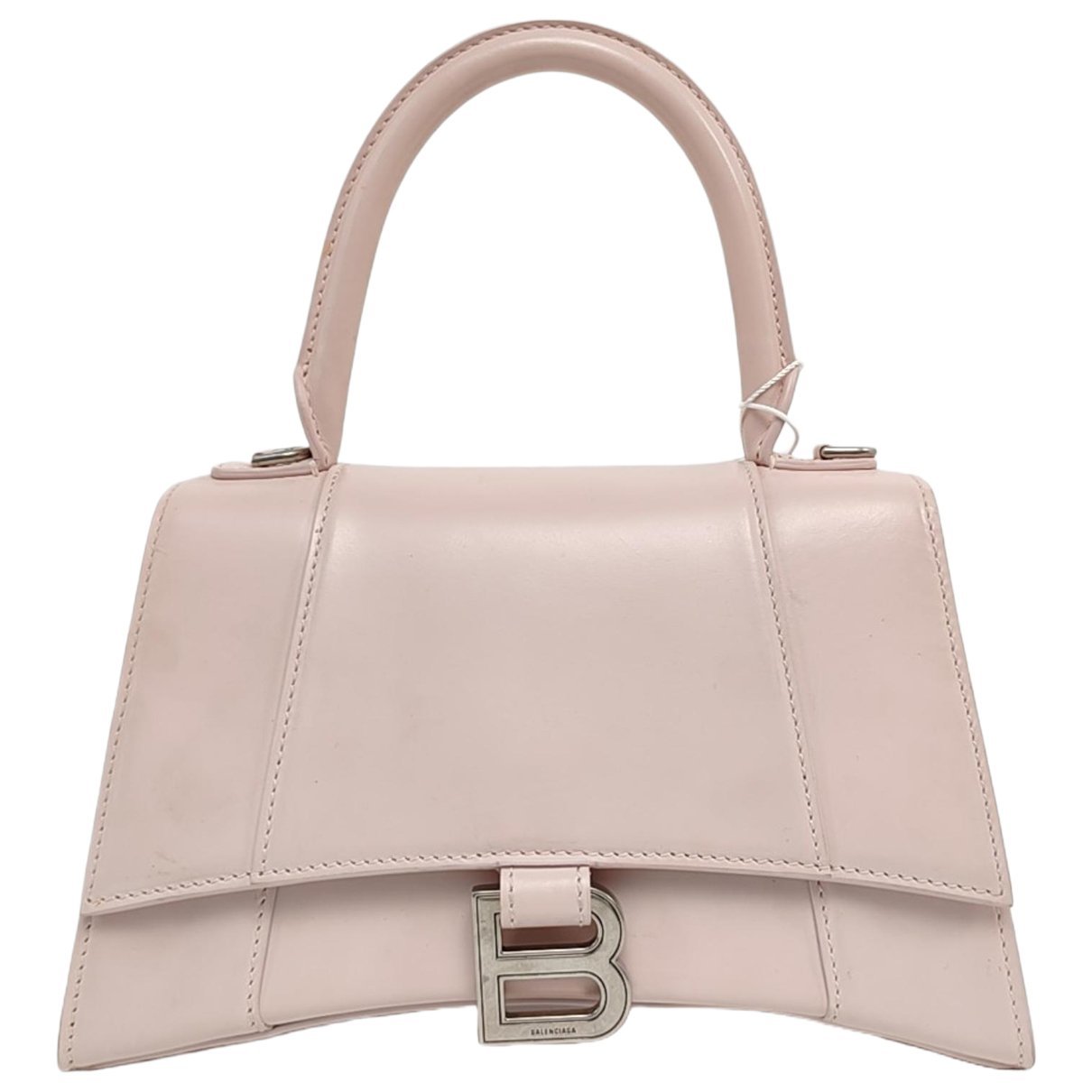 Hourglass leather handbag