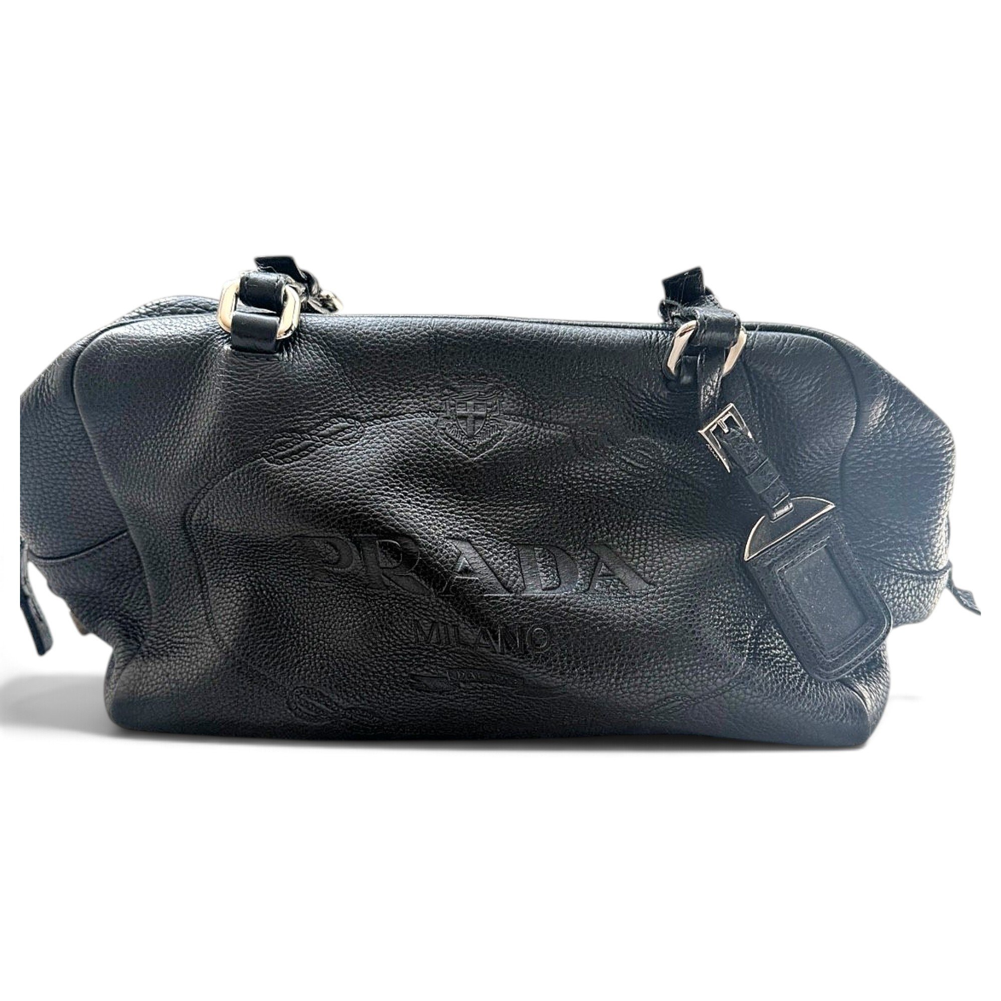 Bowling leather handbag