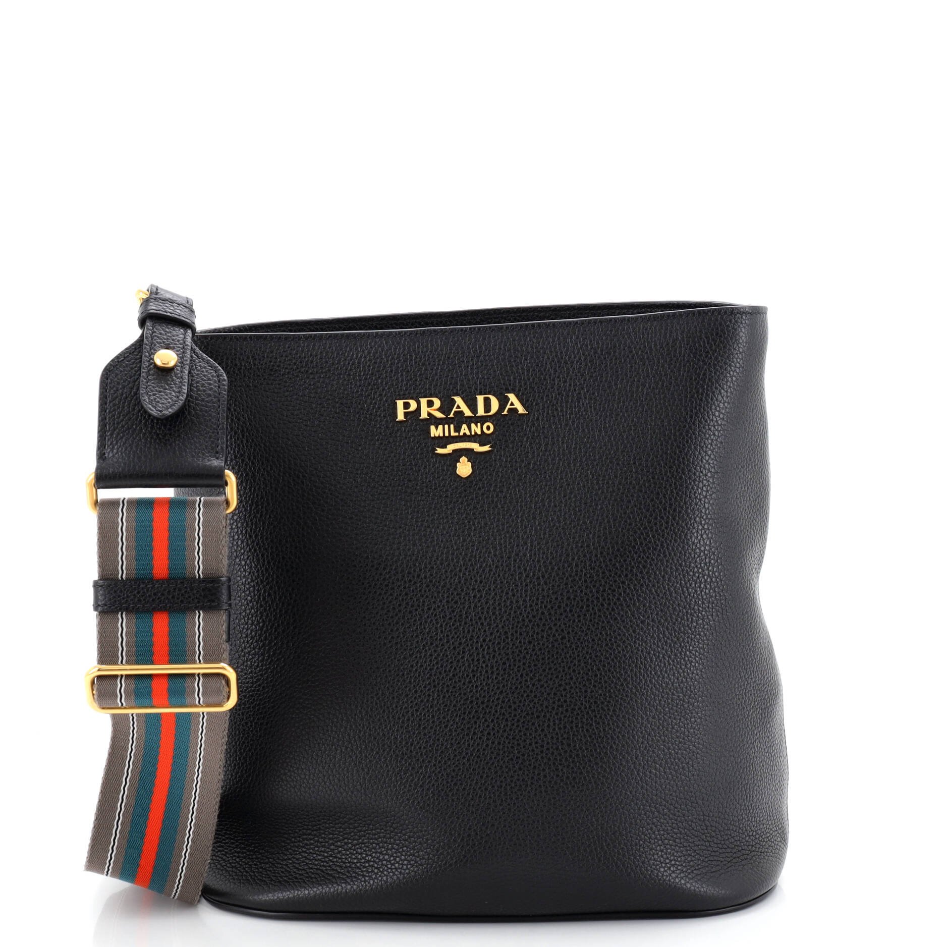 Logo Bucket Messenger Bag Vitello Phenix Medium