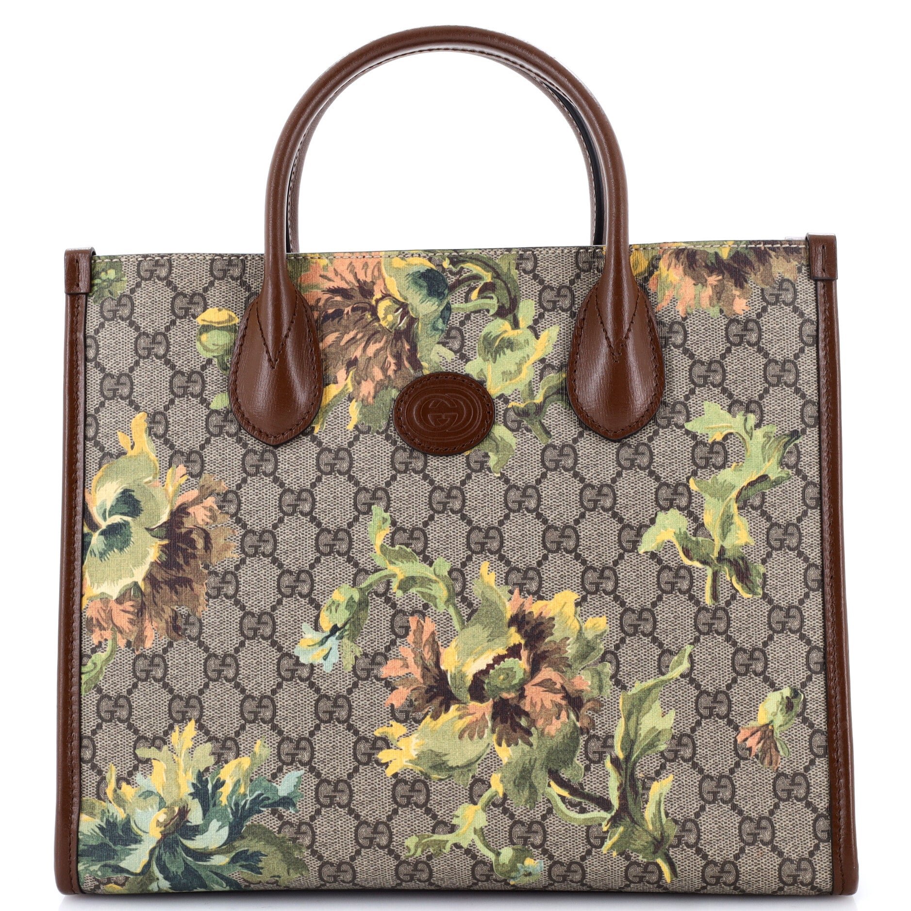Interlocking G Tote Printed GG Coated Canvas and Leather Small