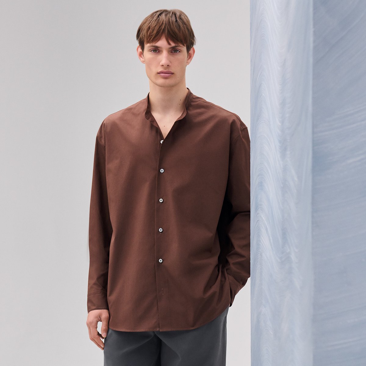 Chocolat Boxy Fit Shirt With Marius Collar