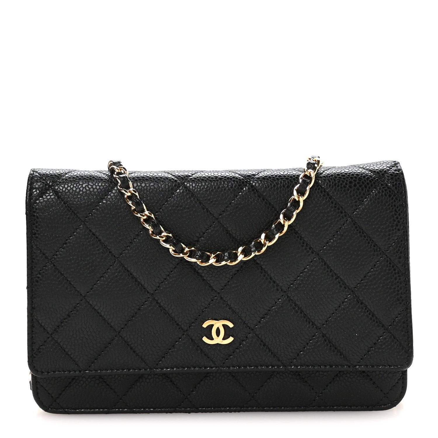 Chanel Caviar Quilted Wallet on Chain WOC Black
