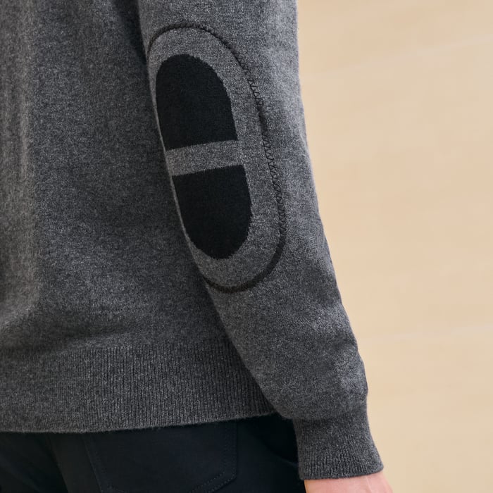 Anthracite Cashmere "Maillon Chaine d'Ancre" Hooded Jacket
