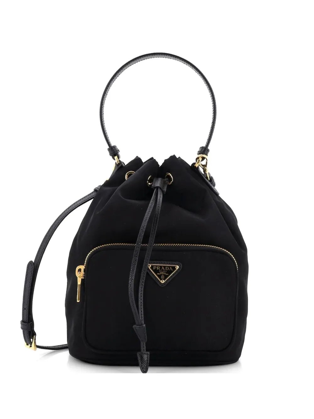Drawstring Tessuto Small bucket bag