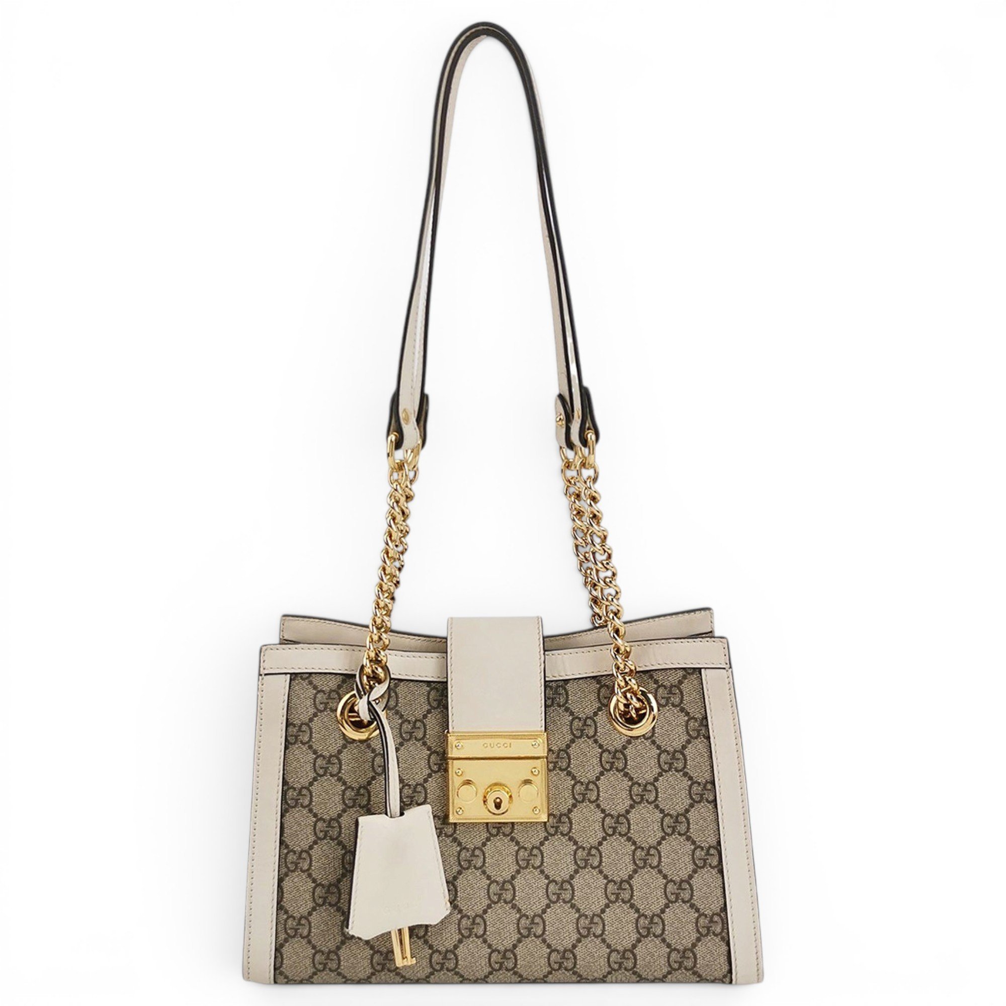 Padlock leather handbag