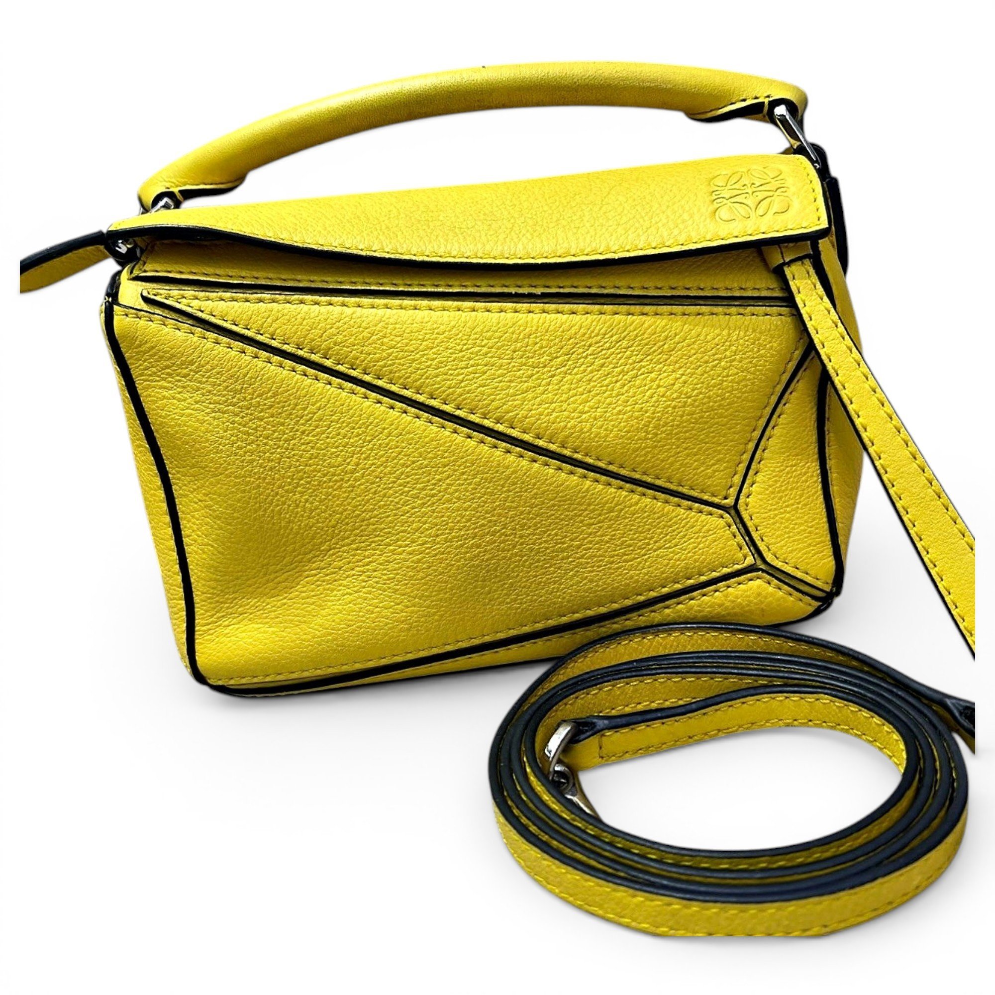Puzzle leather handbag