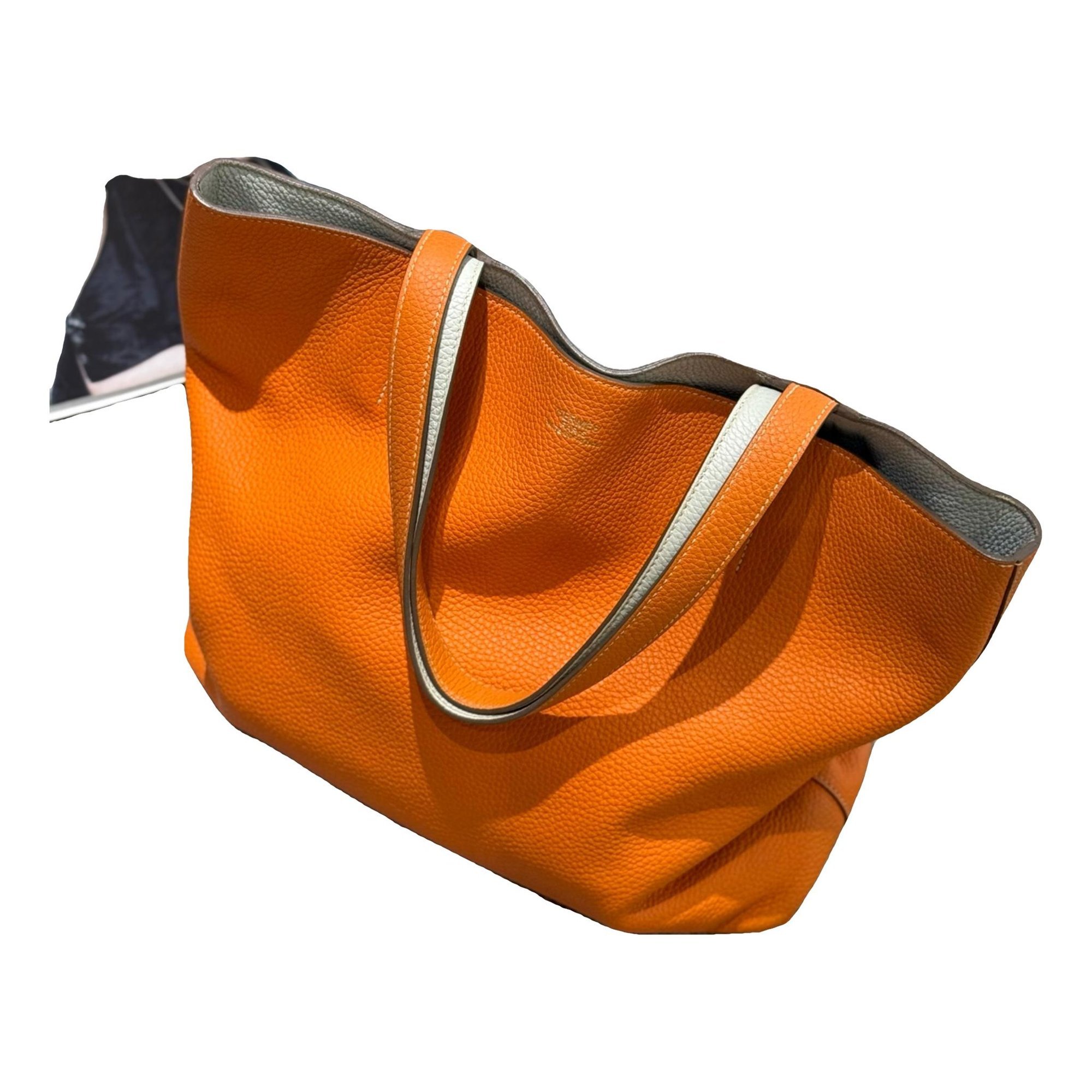 Double sens leather tote