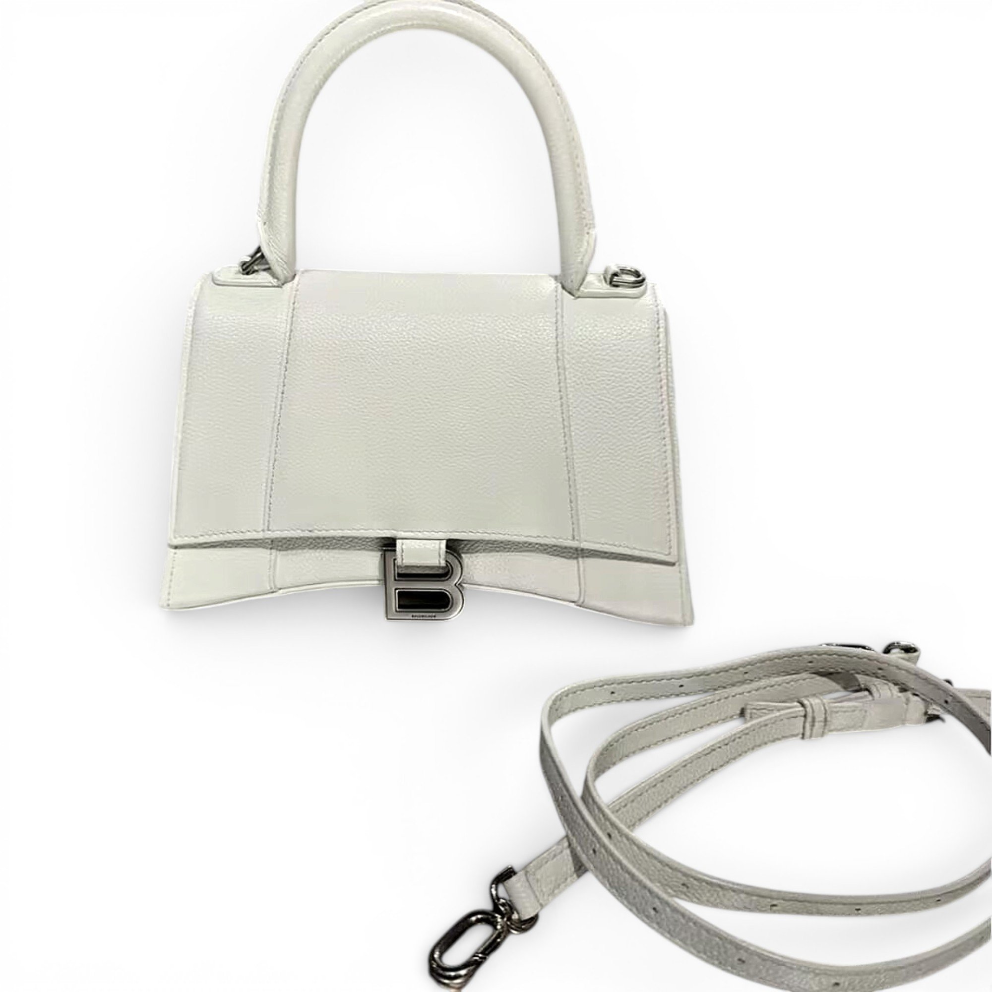 Hourglass leather handbag