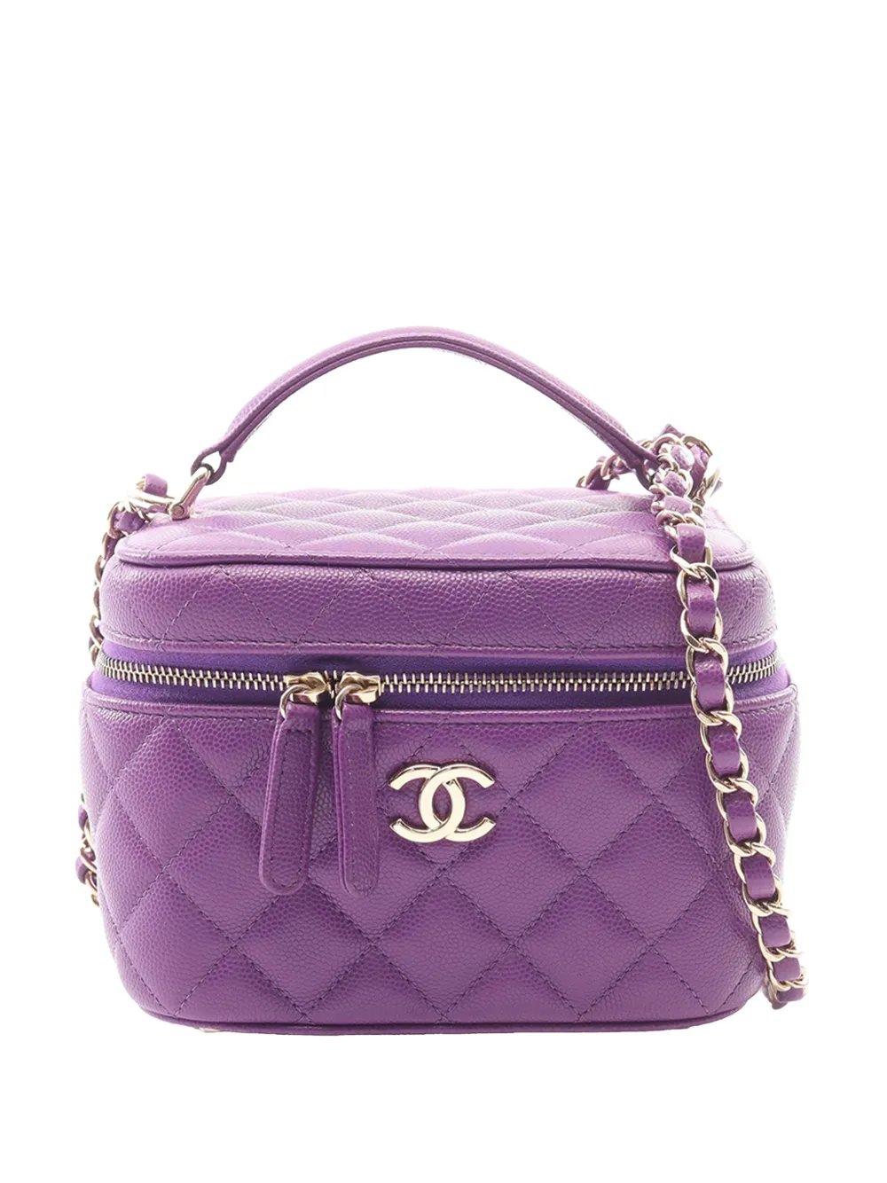 2021-2026 Mini CC Quilted Caviar Top Handle Case vanity bag