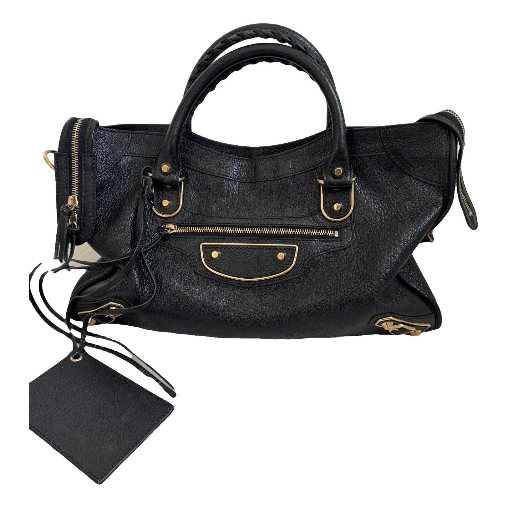 City leather handbag
