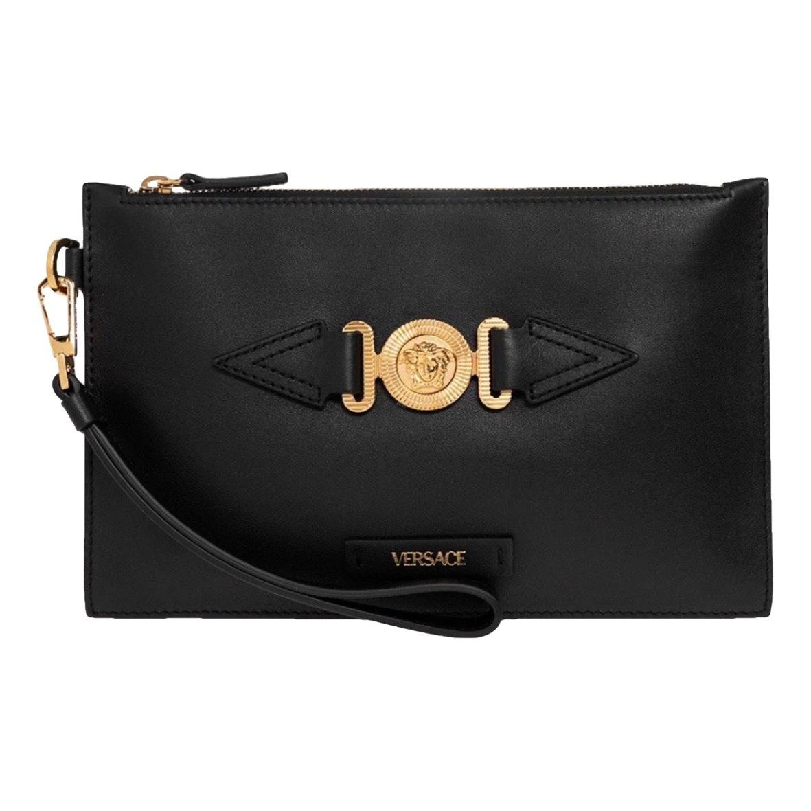 La Medusa leather clutch bag