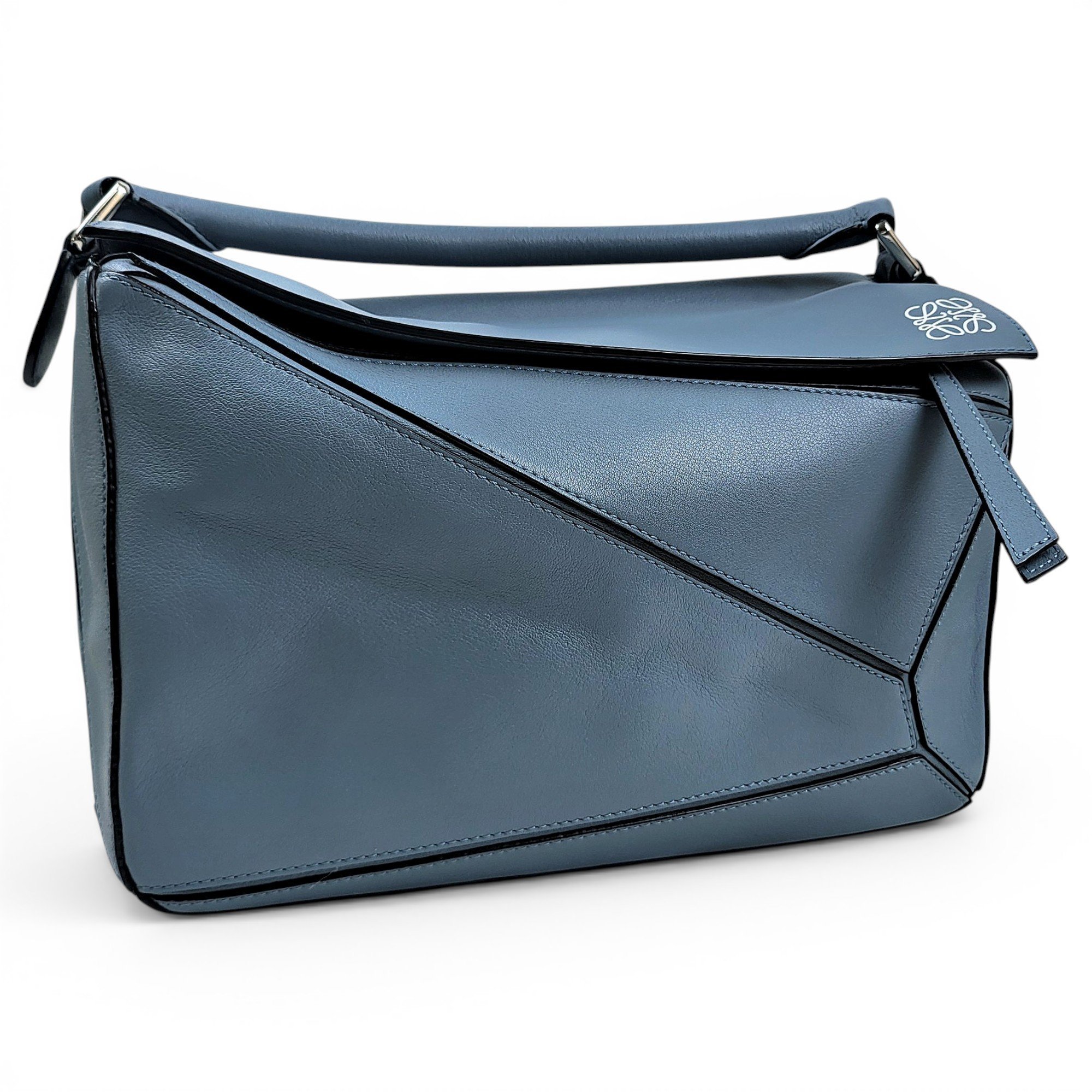 Puzzle leather handbag
