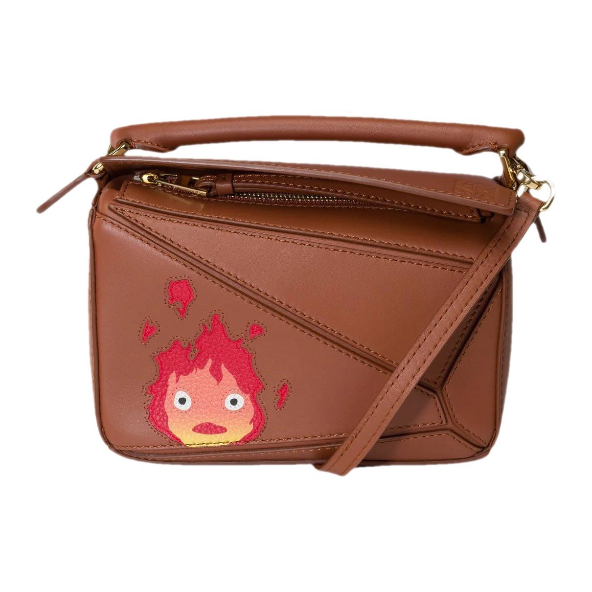 Puzzle leather handbag