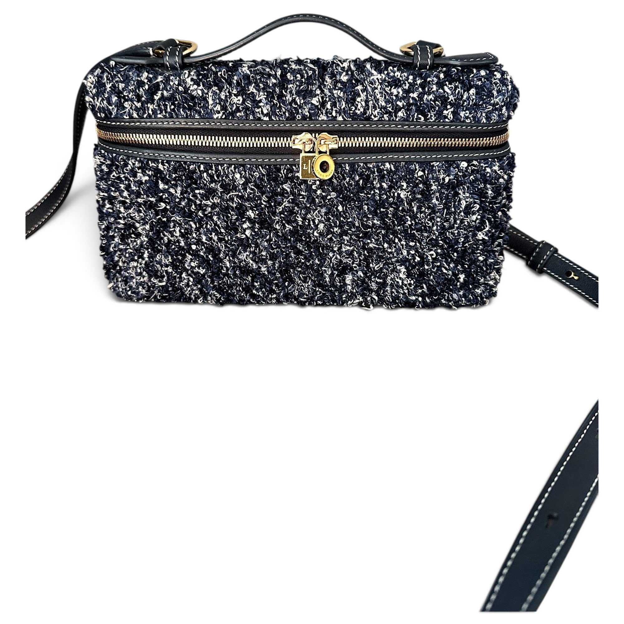 Loro Piana Extra Pocket tweed crossbody bag