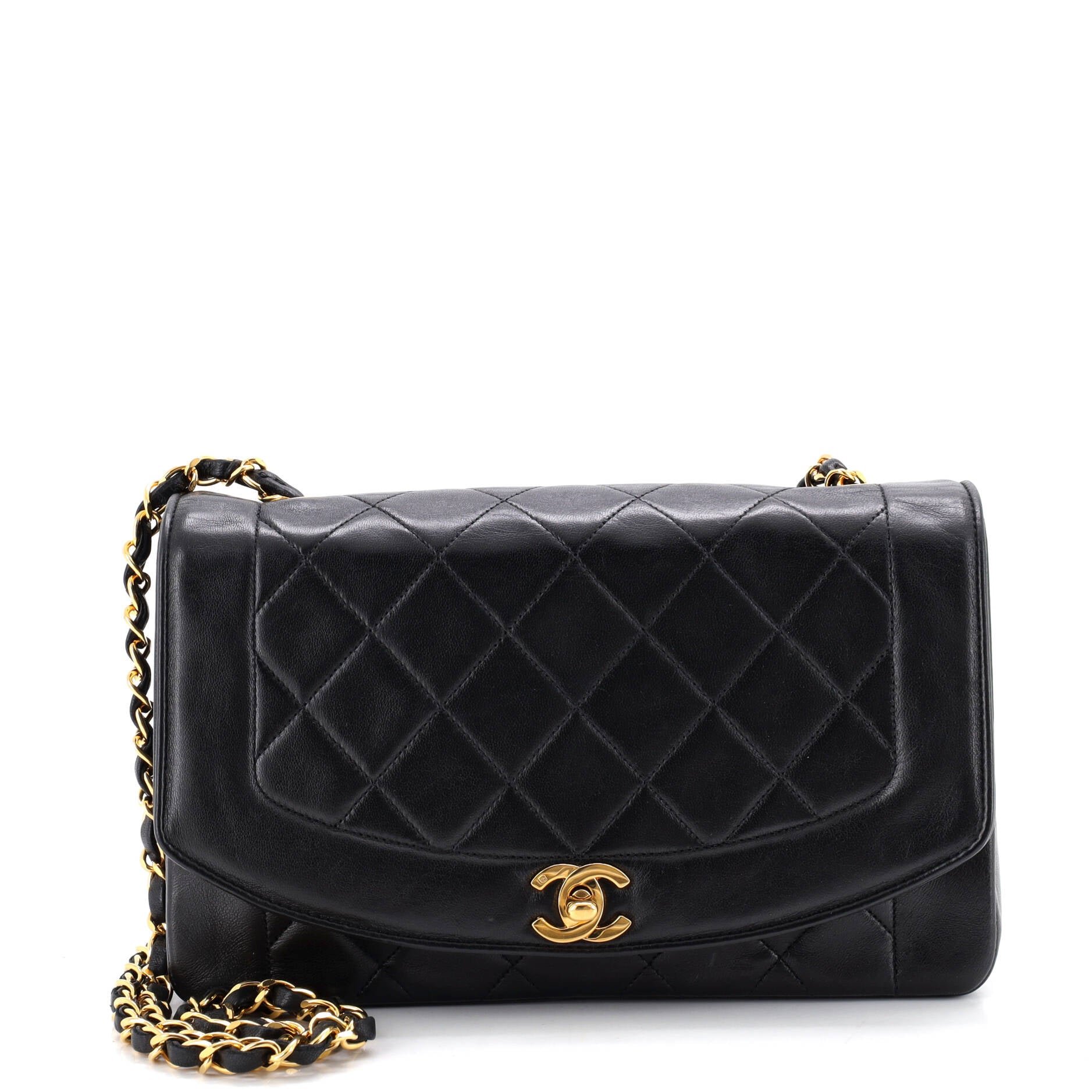 Vintage Diana Flap Bag Quilted Lambskin Medium