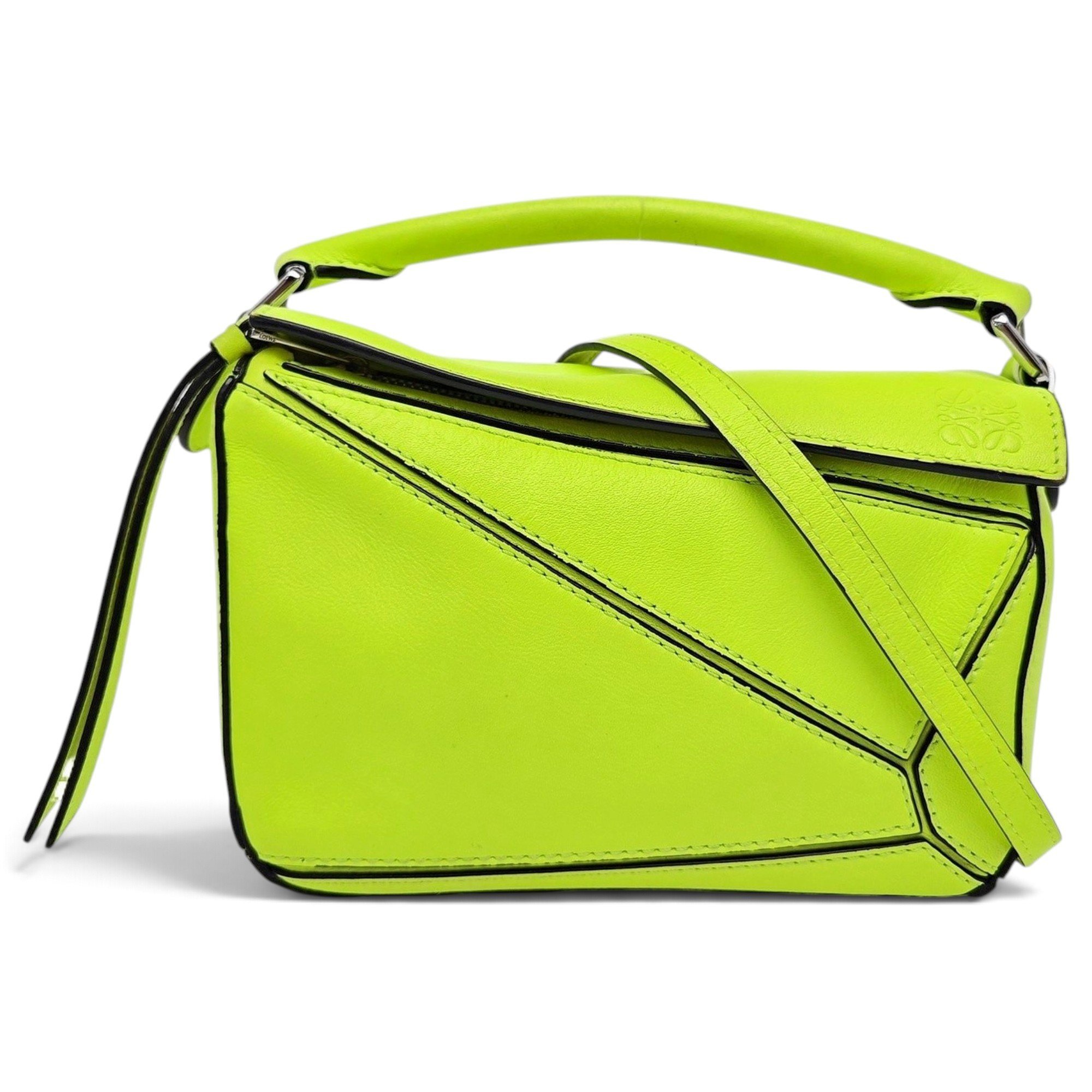 Puzzle leather handbag