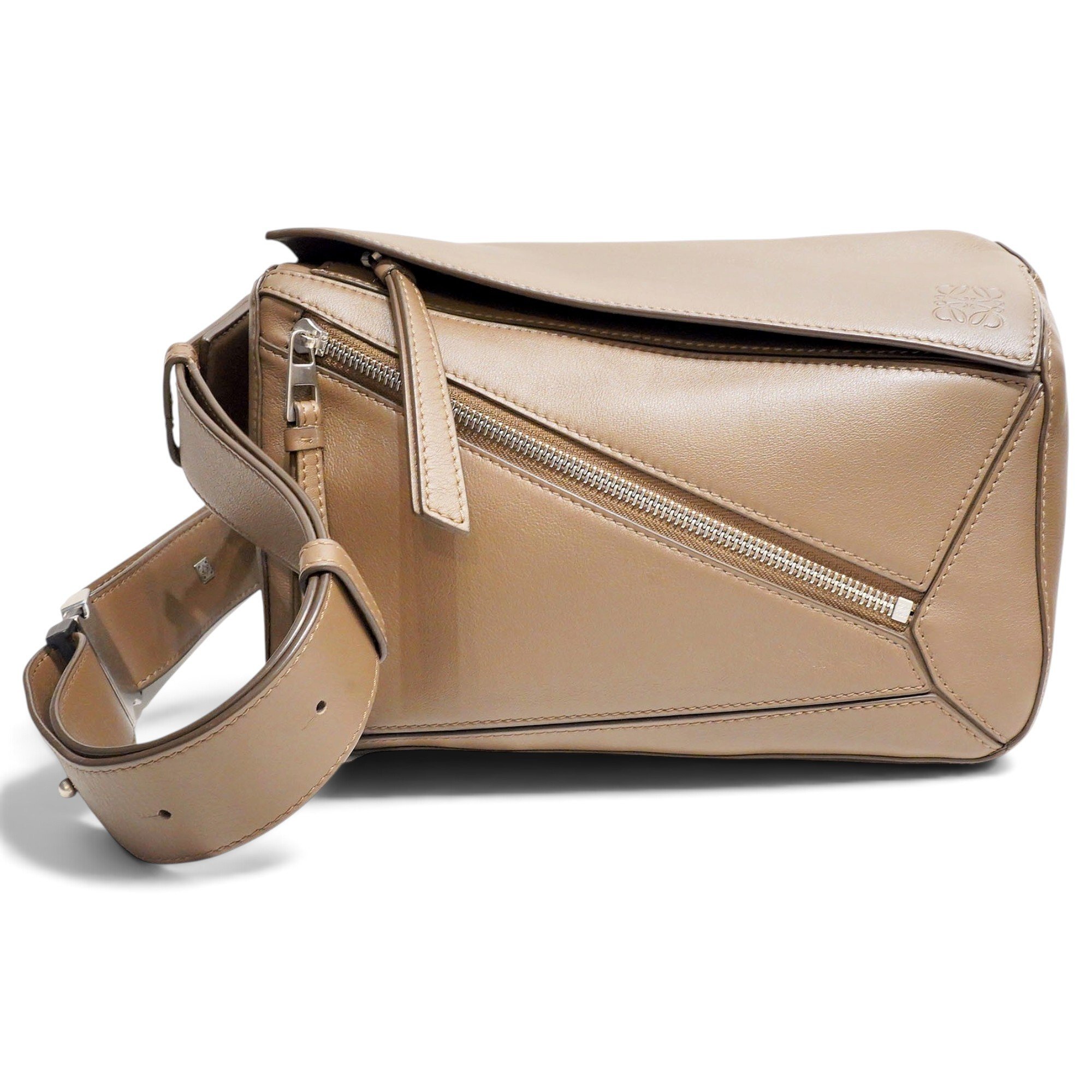 Puzzle leather handbag