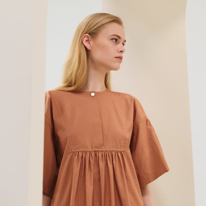 Marron Alezan "Mosaique" Short Boho Dress