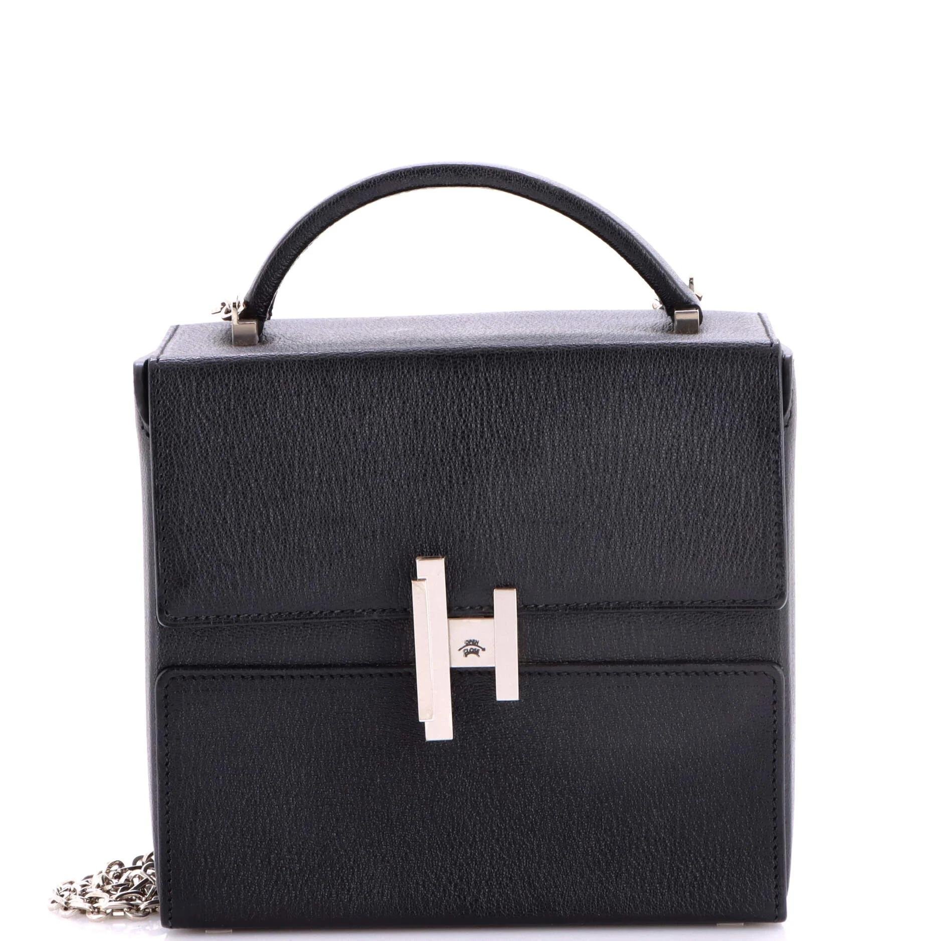 Hermes Cinetic Handbag Black Chèvre Mysore Leather 2018