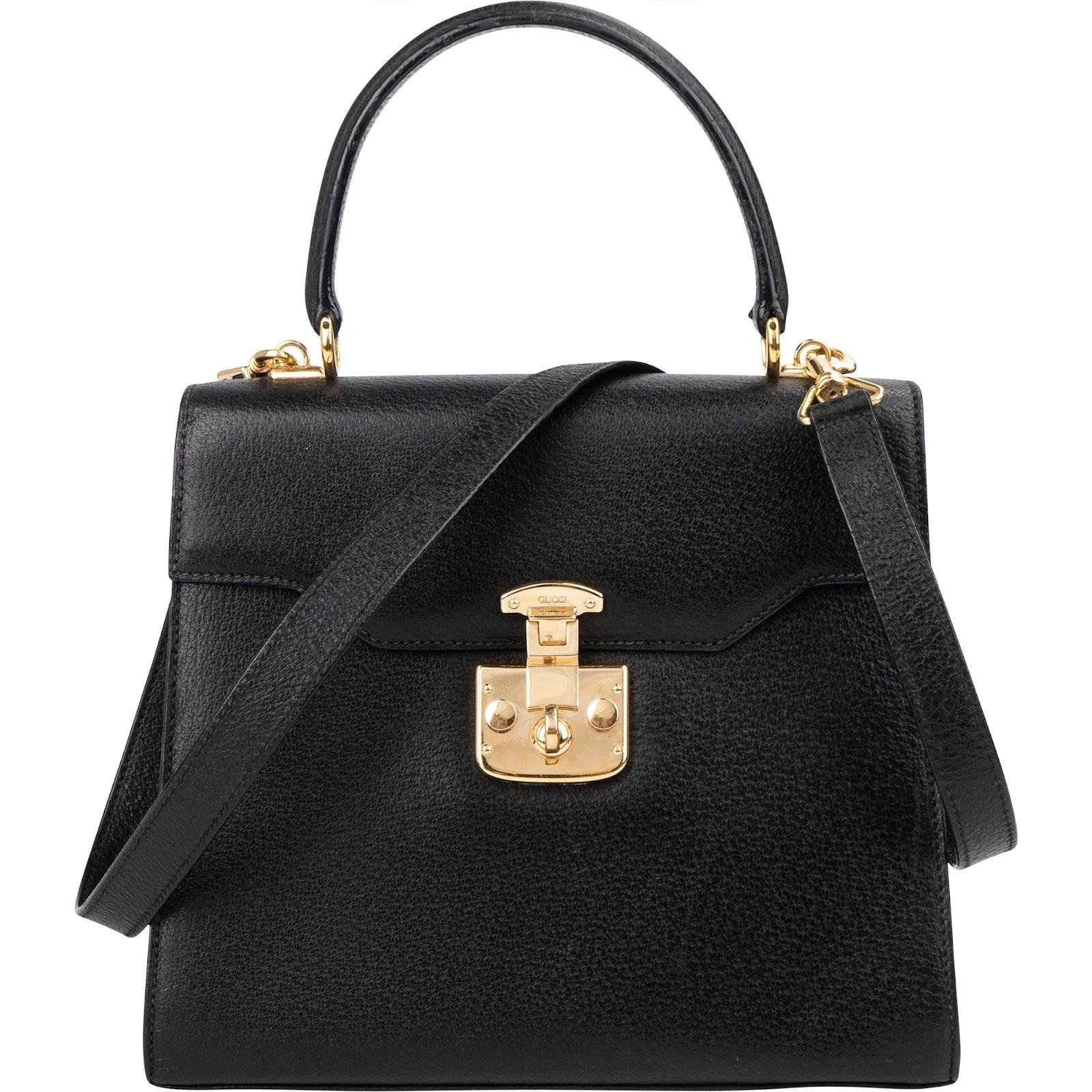 Padlock leather handbag