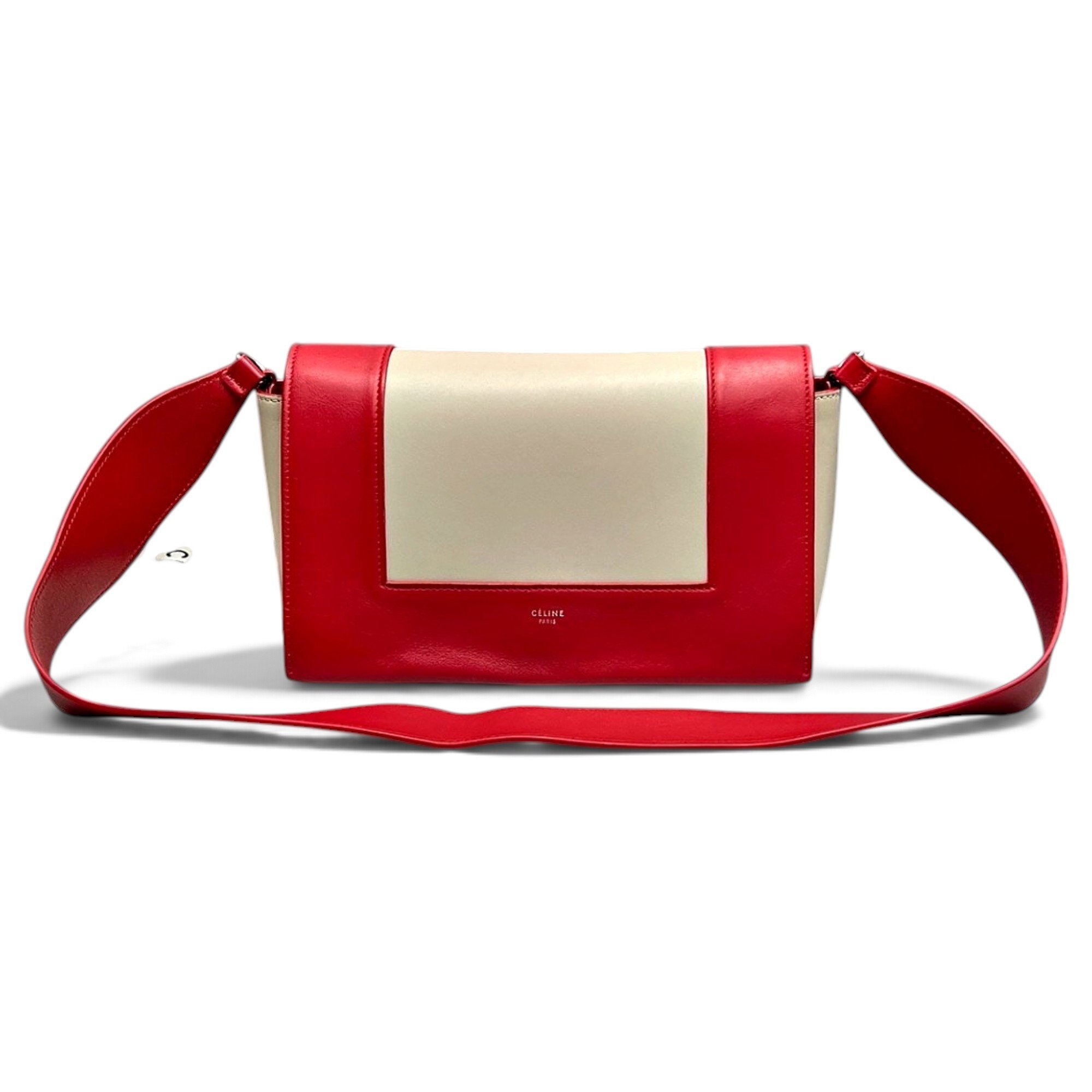 Frame leather handbag