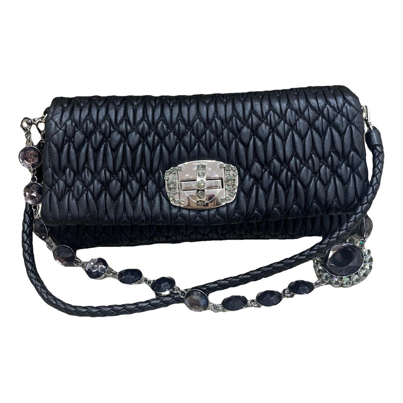 Miu Crystal leather handbag