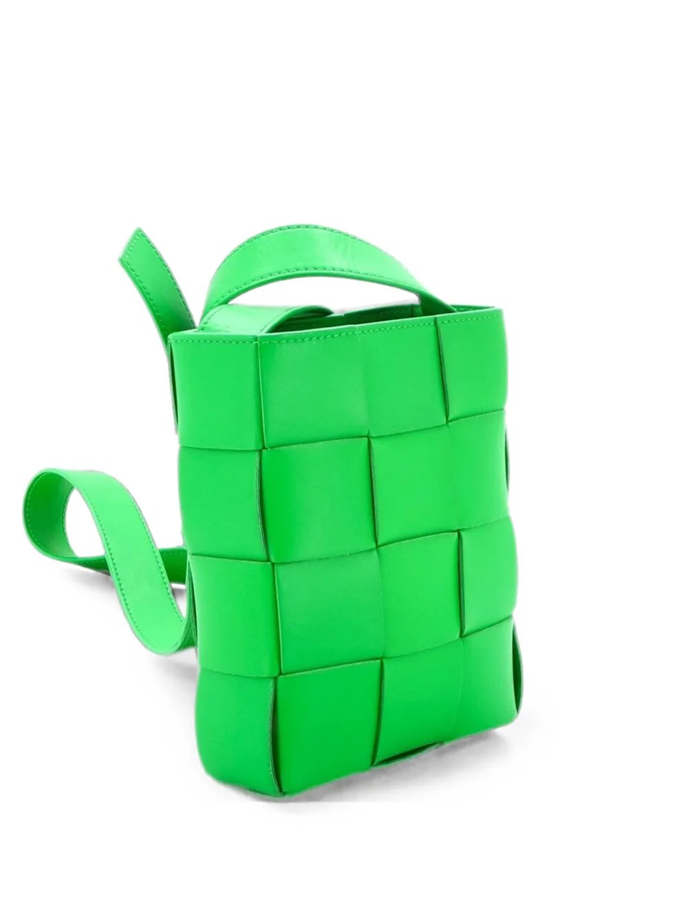 Cassette Phone Holder Maxi Intrecciato Leather crossbody bag