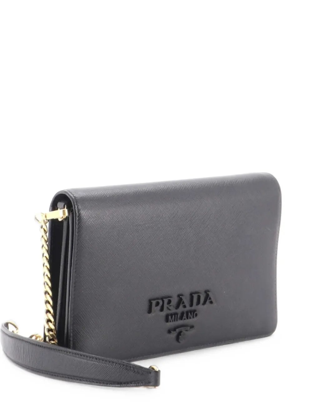 Monochrome Wallet on Chain Saffiano Leather Mini crossbody bag