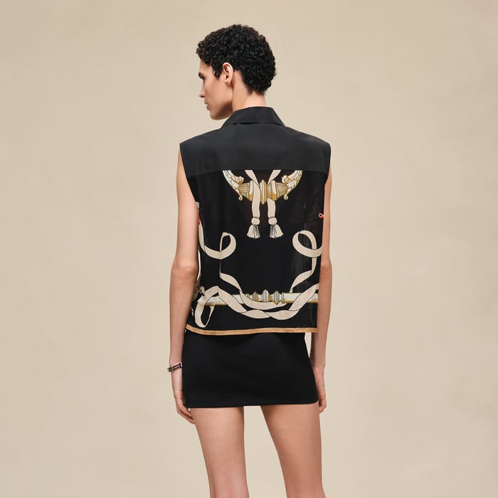 Noir "Ferronnerie Remix" Sleeveless Beach Shirt
