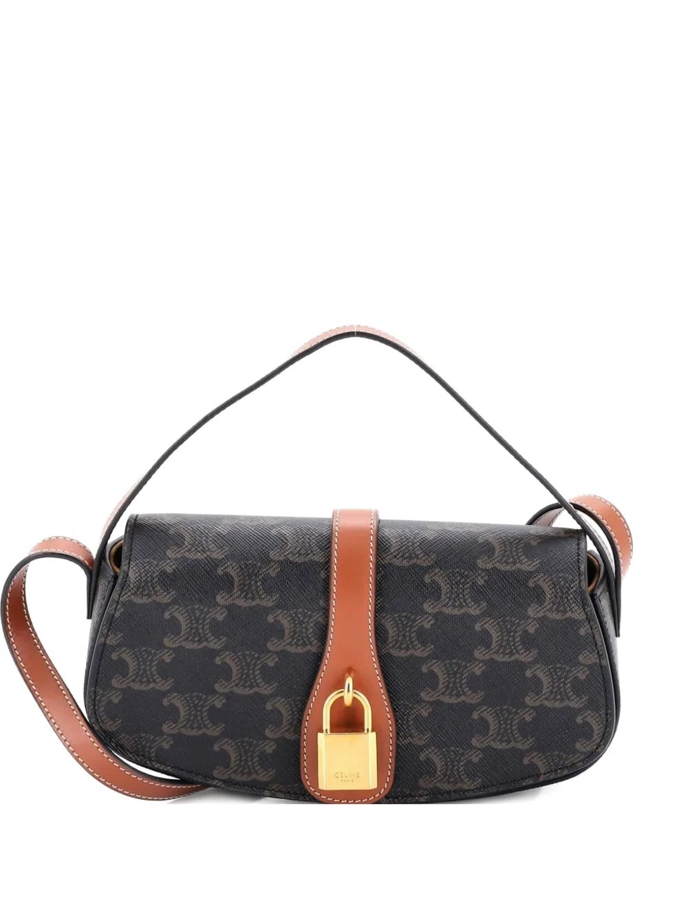 Tabou Clutch with Strap Triomphe Coated Canvas shoulder bag