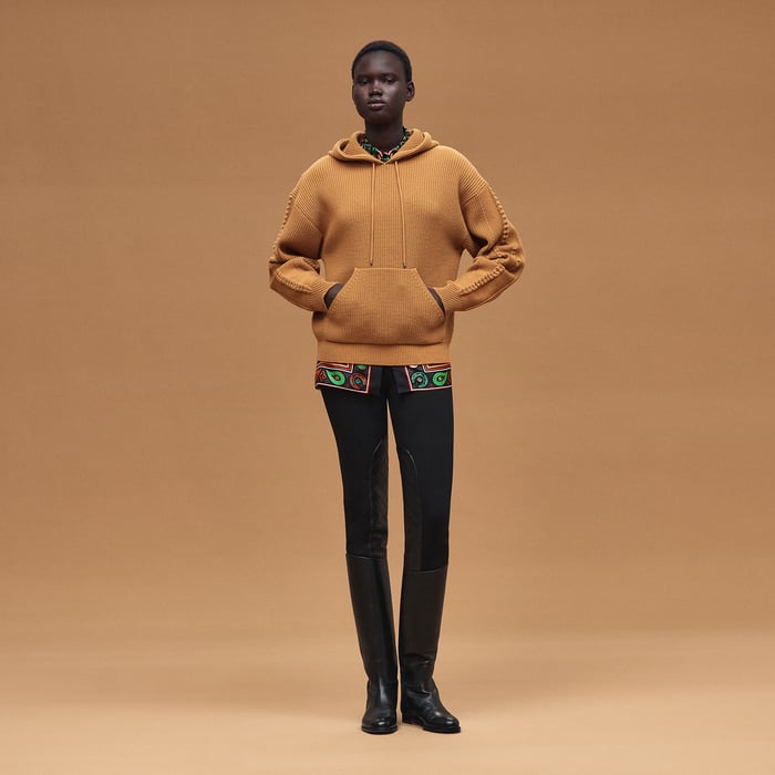 Marron Ocre Hooded Sweater