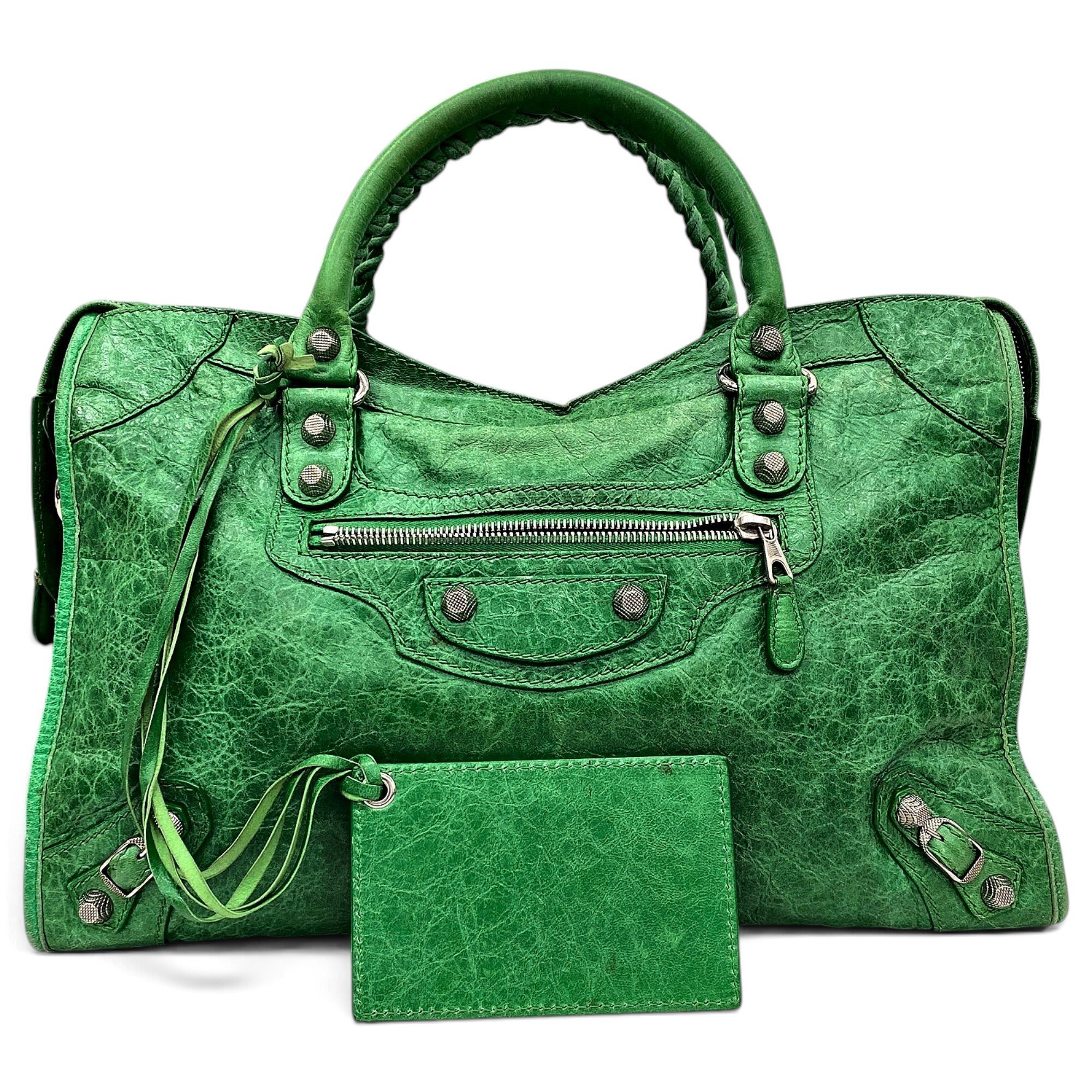City leather handbag