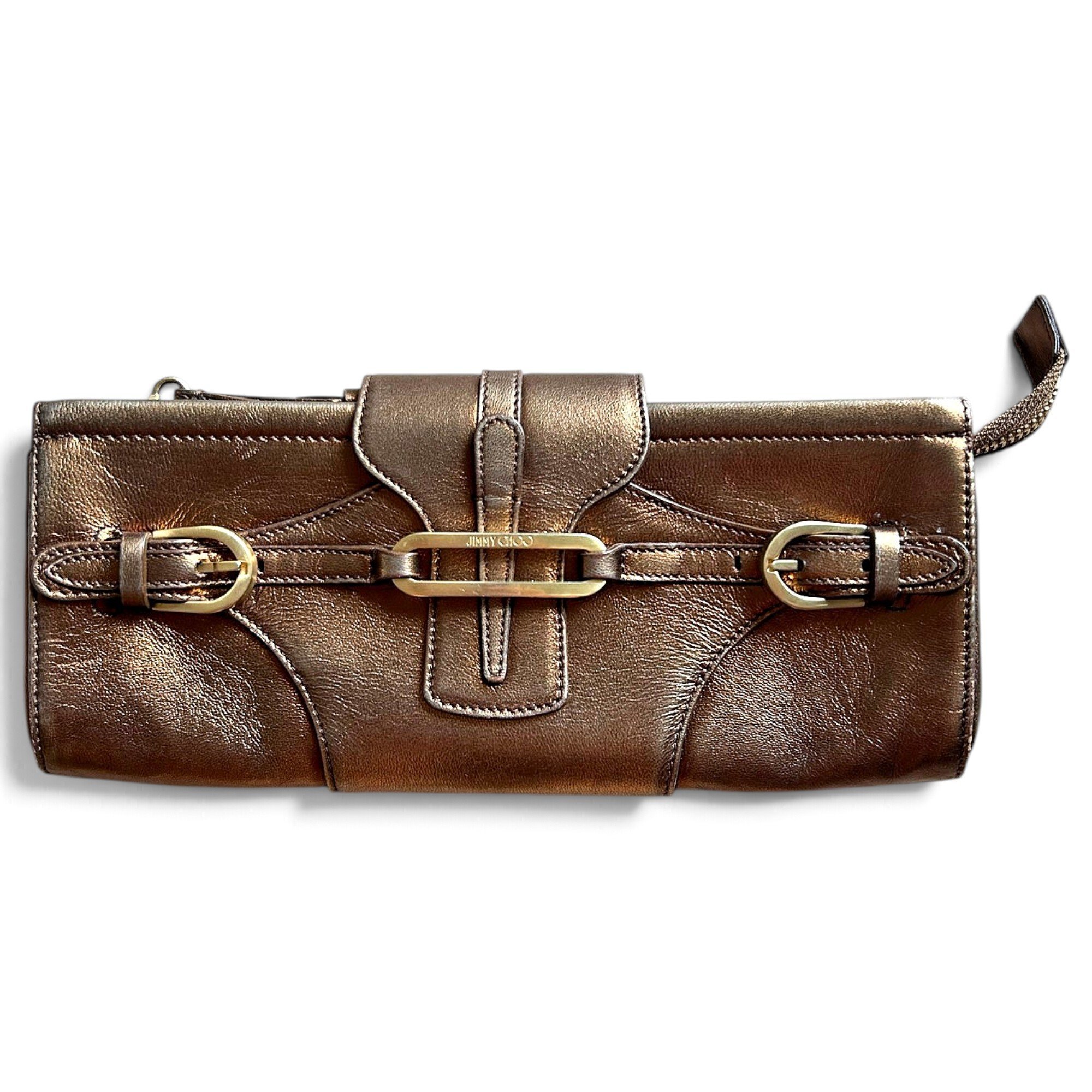 Leather clutch bag