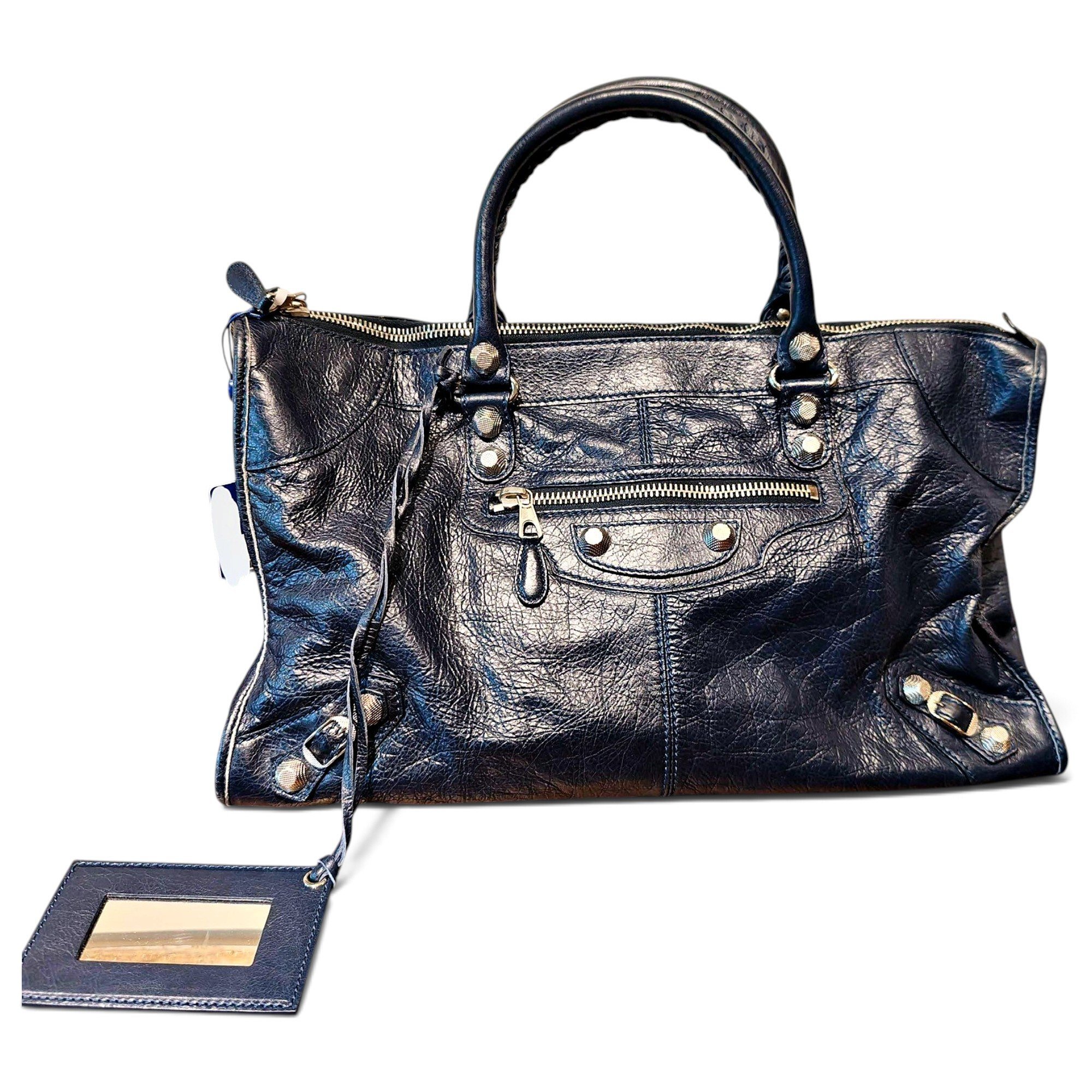 City leather handbag