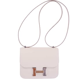 Hermes Hermès Constance 18 Mini III Mirror Bag  Craie Epsom - Tabac, Camel, Sable and Ombré Lizard Hardware