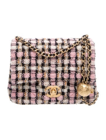Tweed Mini Square Pearl Crush Flap