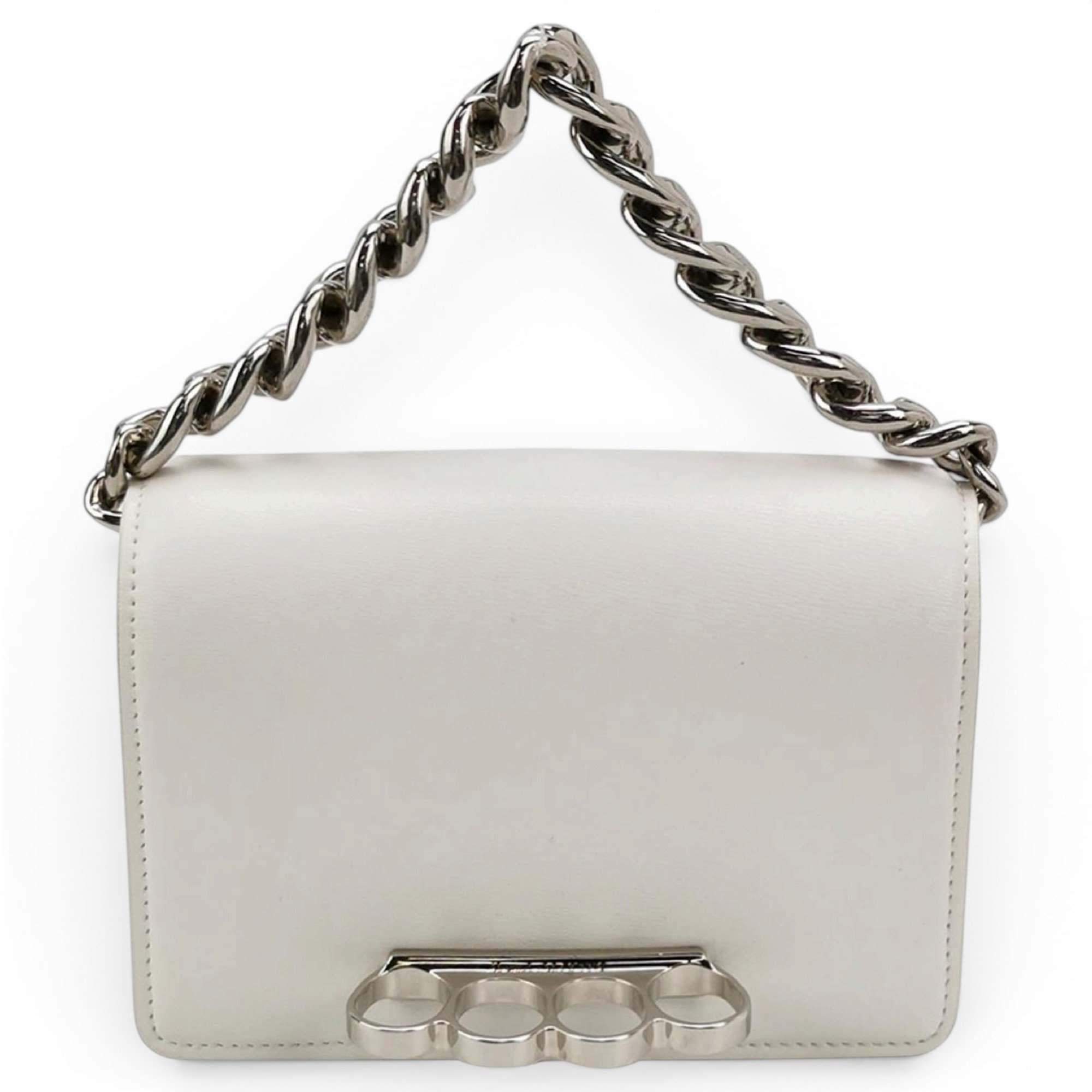 Knuckle leather handbag