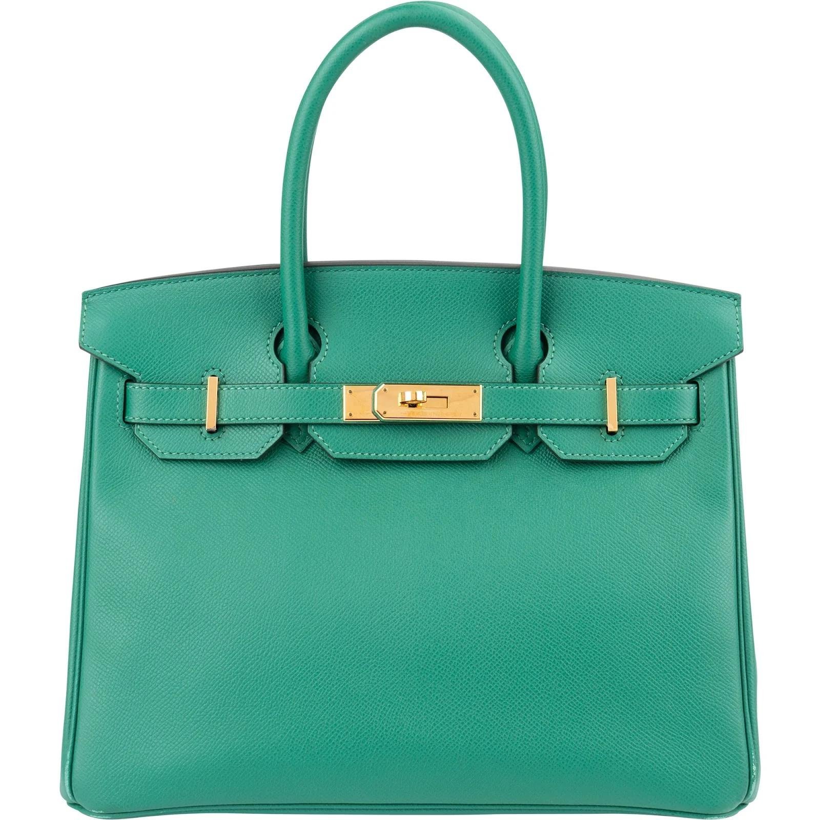 Hermes Birkin 30 Handbag Vert Vertigo Epsom Leather 2018