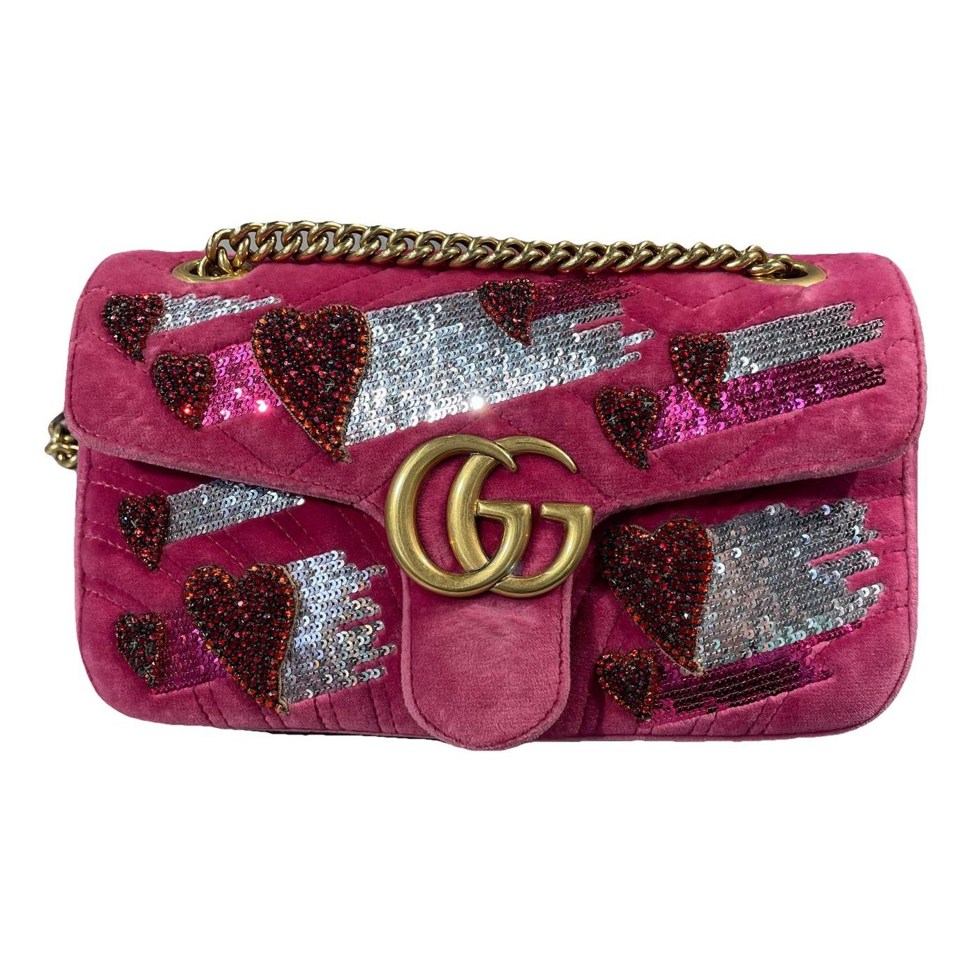 GG Marmont Flap velvet handbag