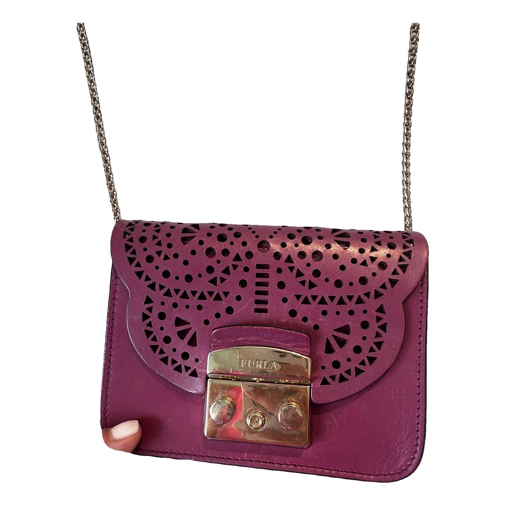 Metropolis leather clutch bag